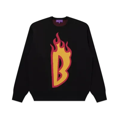 BlackEyePatch Flaming B Logo Knit Sweater "Black"