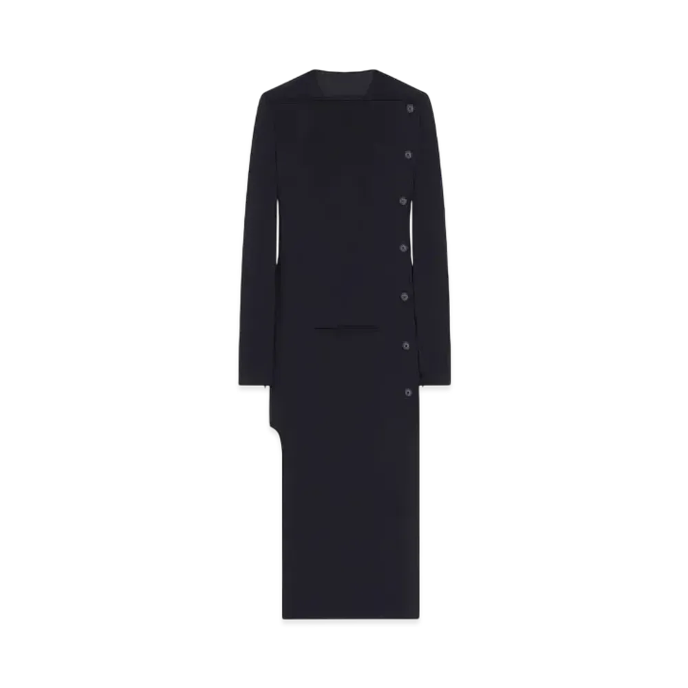 Courreges Long Buttoned Tailored Coat "Black"