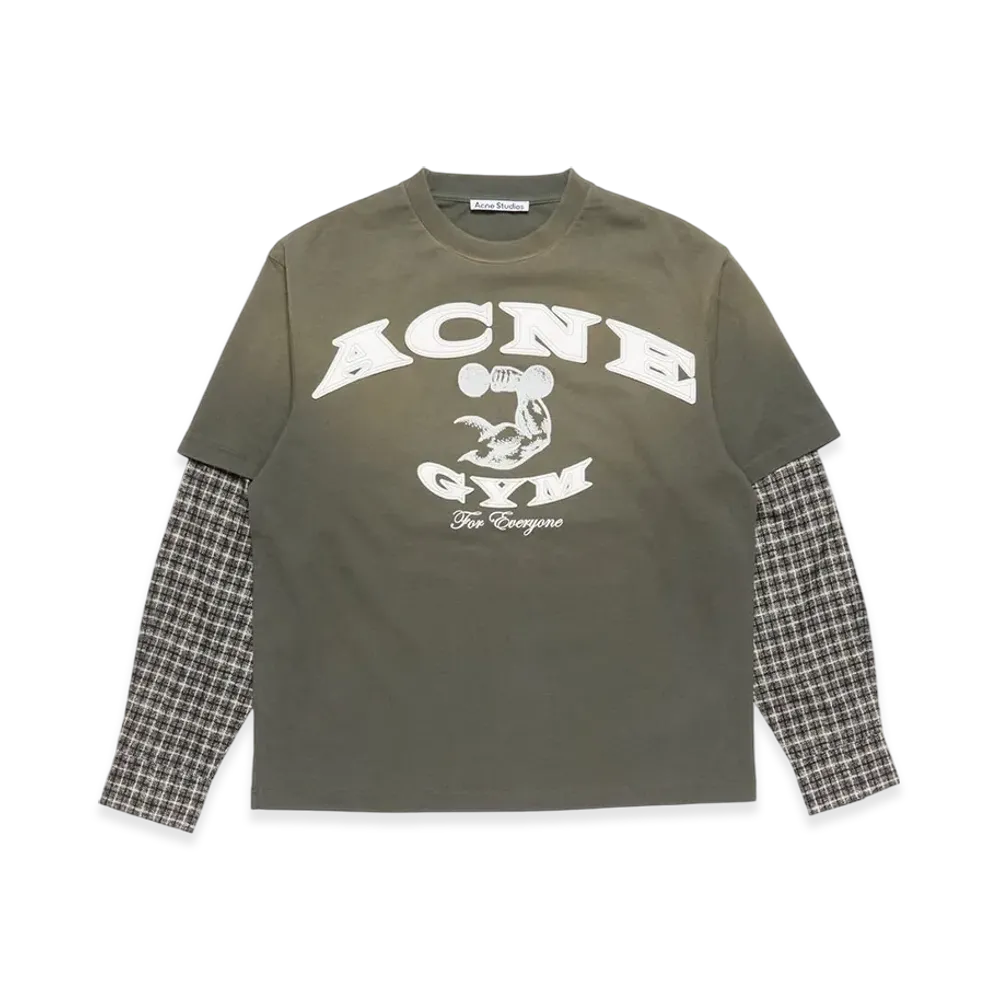 Acne Studios Layered Logo T-Shirt "Vintage Green"