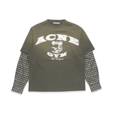 Acne Studios Layered Logo T-Shirt "Vintage Green"