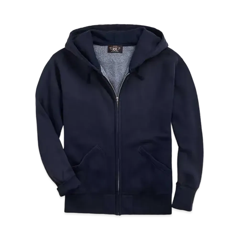 RRL Ralph Lauren Fleece Hull Zip Hoodie "Navy"