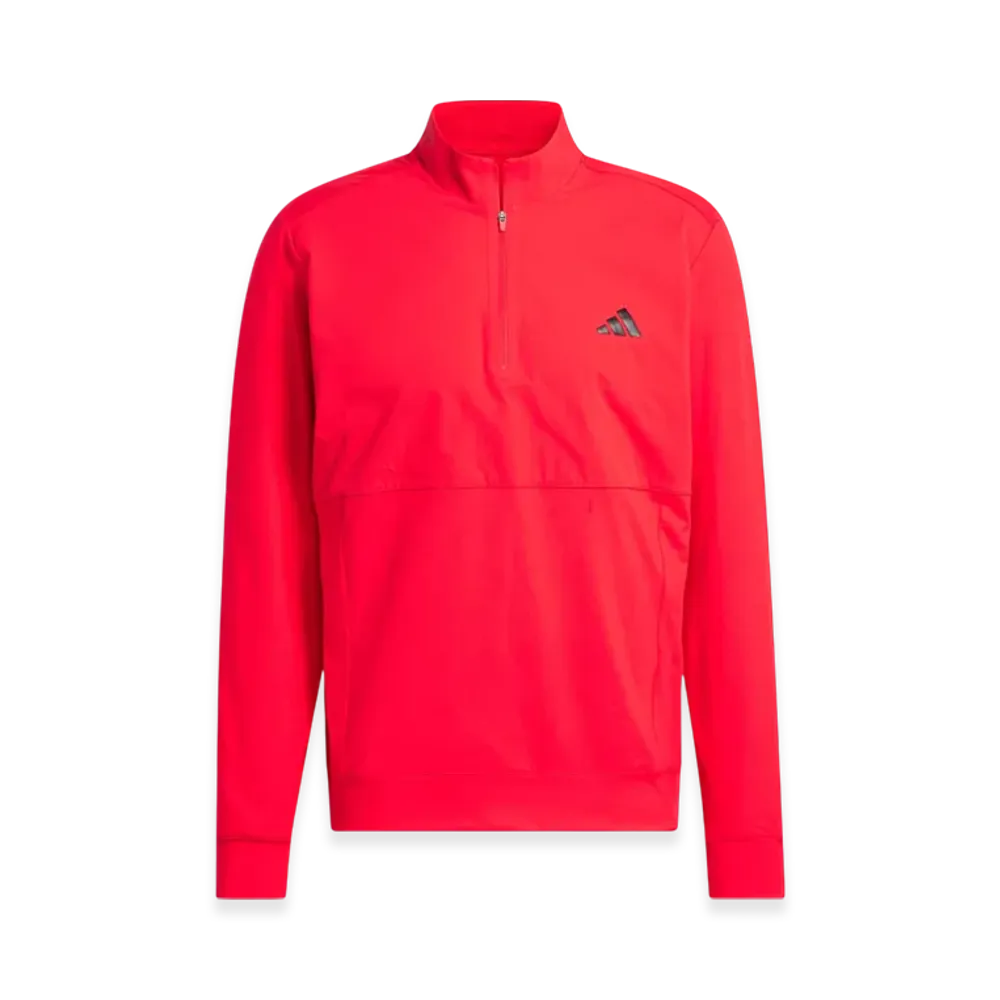 adidas Golf Adizero Fabric-Mix Long-Sleeve Half-Zip Jacket "Pure Ruby"