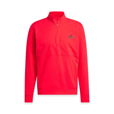 adidas Golf Adizero Fabric-Mix Long-Sleeve Half-Zip Jacket "Pure Ruby"