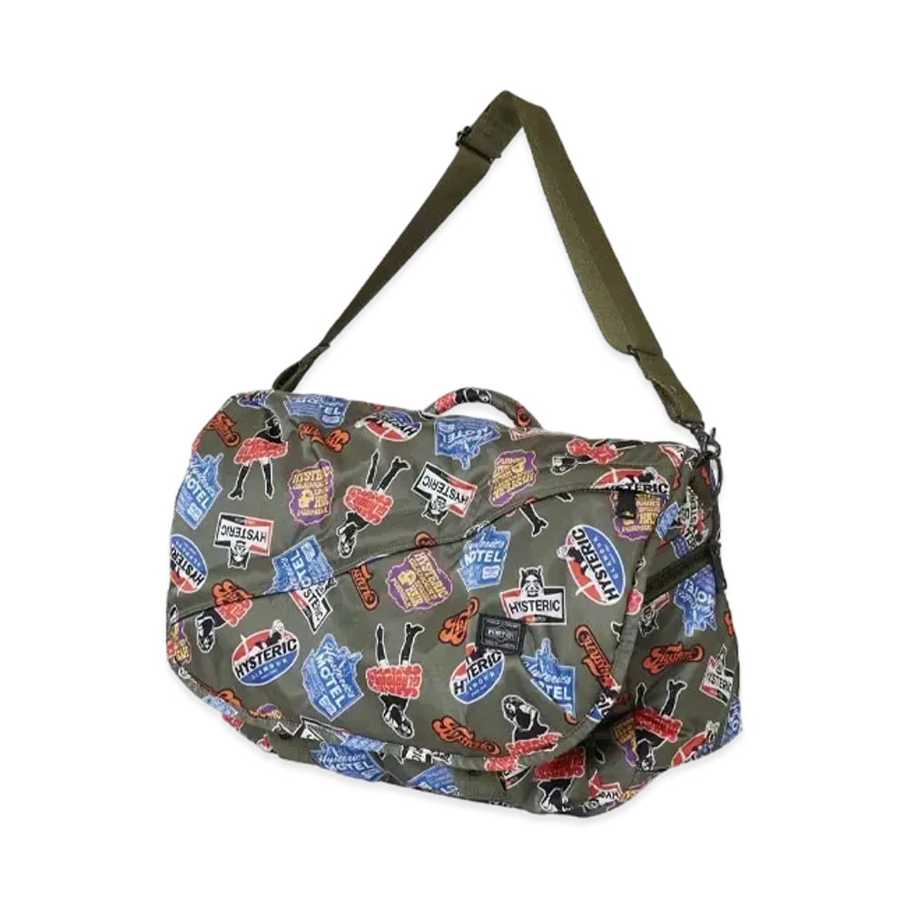 HYSTERIC GLAMOUR x PORTER Classic Stickers Pattern Messenger Bag "Khaki"