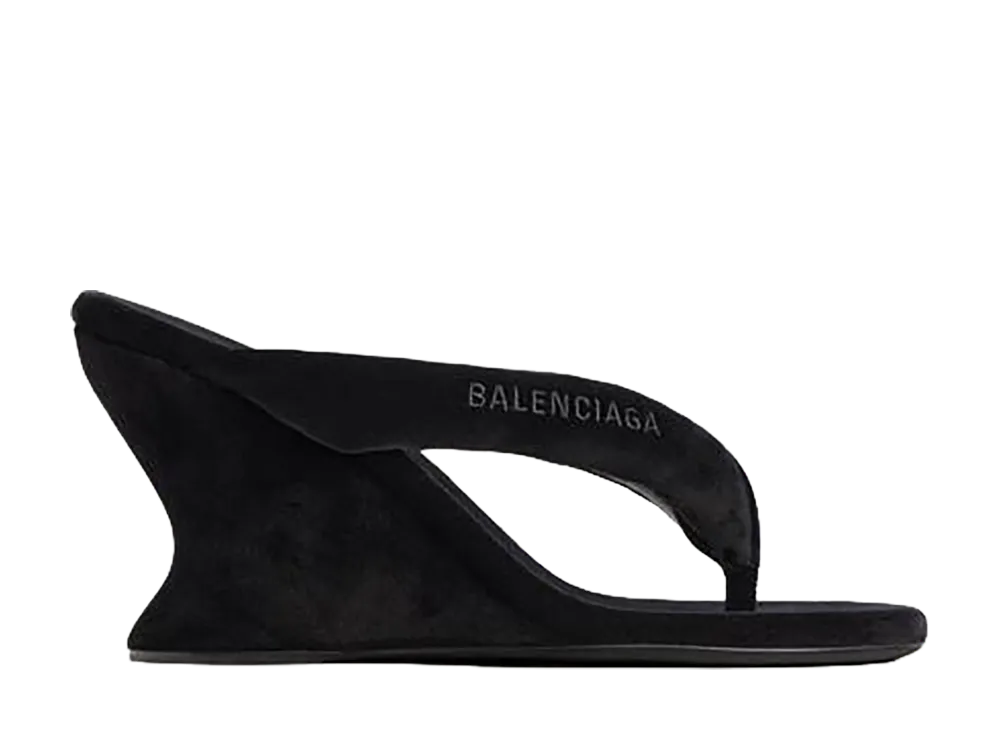 Balenciaga Women's Gaeta Wedge Thongs "Black"