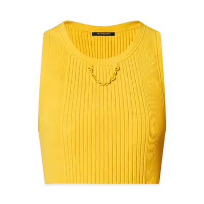 Louis Vuitton x Yayoi Kusama Ribbed Knit Crop Top "Moutarde"