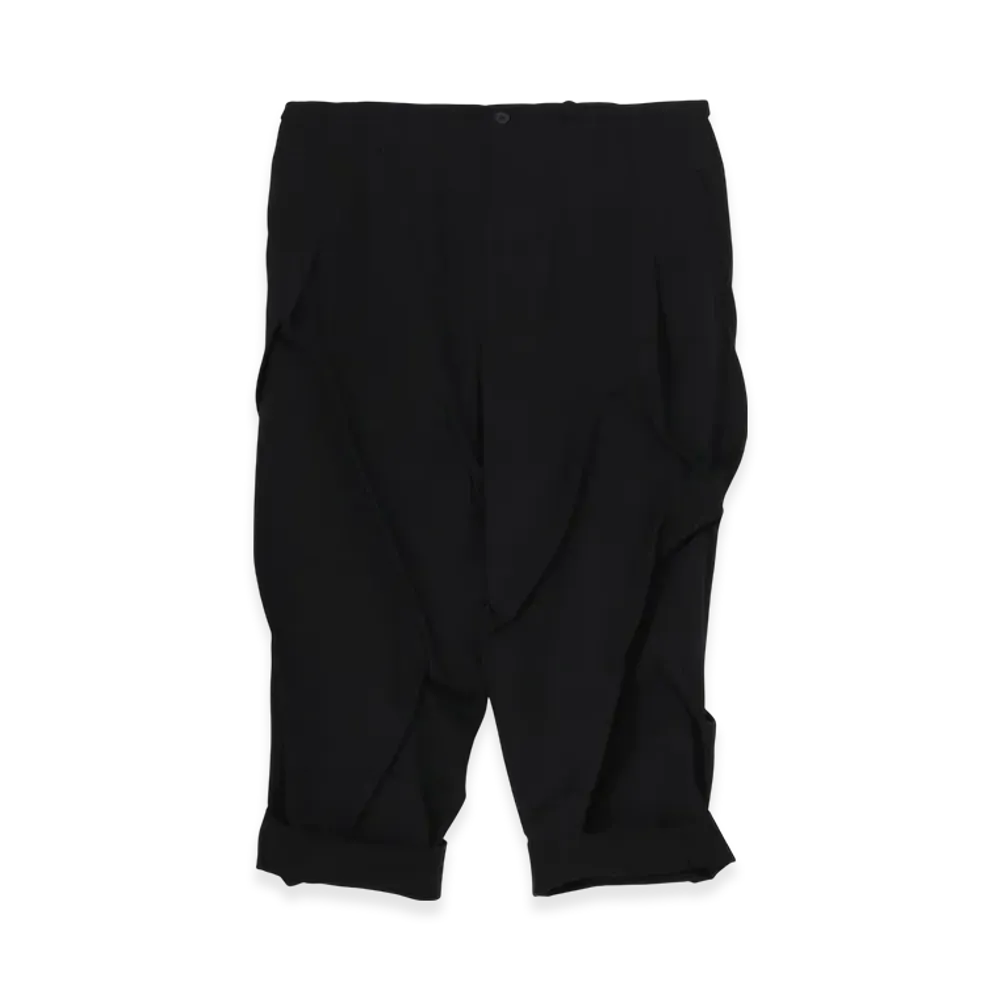 Yohji Yamamoto POUR HOMME Wool Gabardine Random Tack Pants "Black"