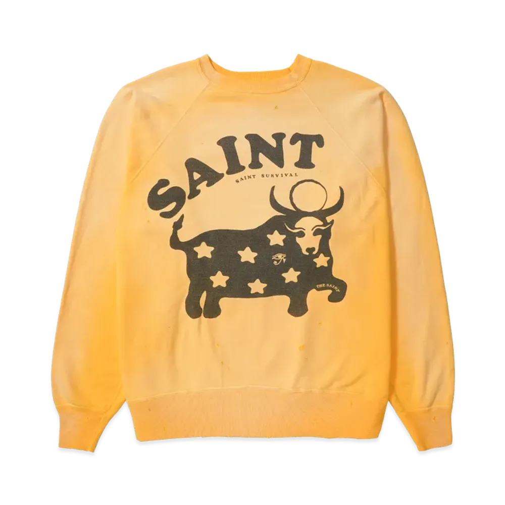 SAINT Mxxxxxx 23AW Cow CRW N SWT "Yellow"