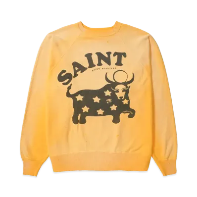SAINT Mxxxxxx 23AW Cow CRW N SWT "Yellow"