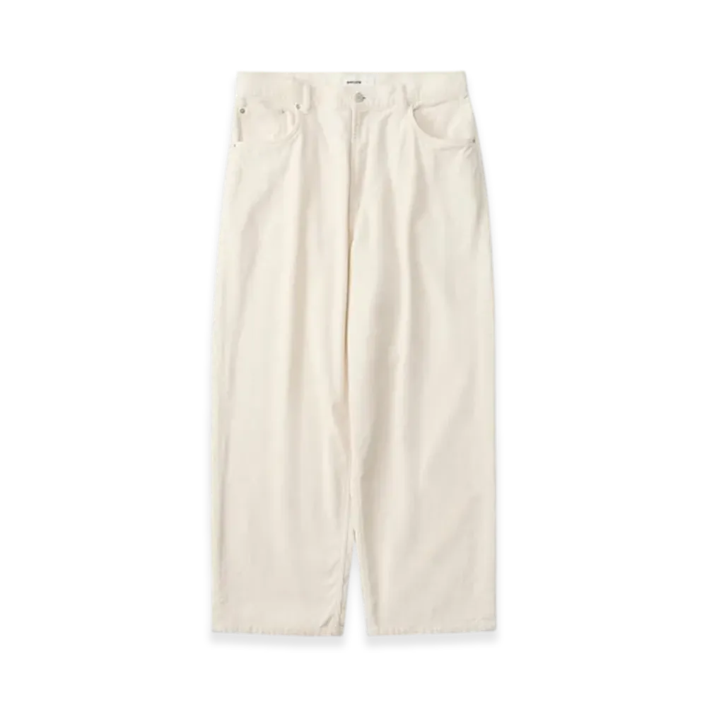 everyone Wide Straight Corduroy Trousers "Ecru"