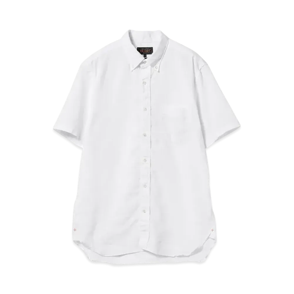 BEAMS B.D. Short Sleeve Coolmax Linen "White"