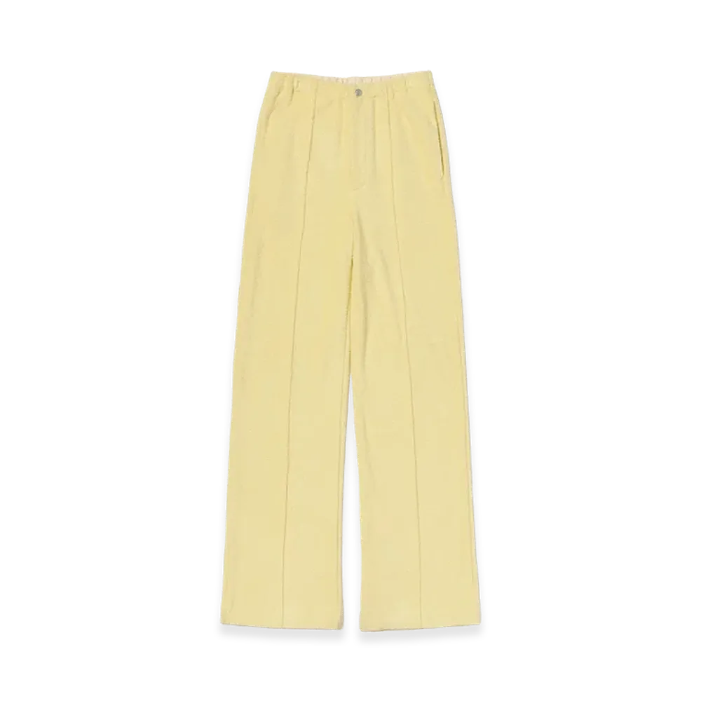 AURALEE Women's Cotton Nylon Pile Pants "Light Yellow"