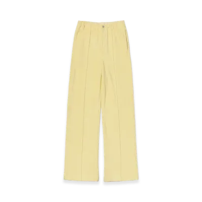 AURALEE Women's Cotton Nylon Pile Pants "Light Yellow"
