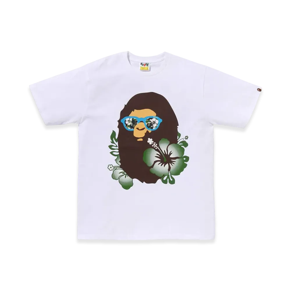 A BATHING APE ABC Resort Camo Ape Head Tee "White"