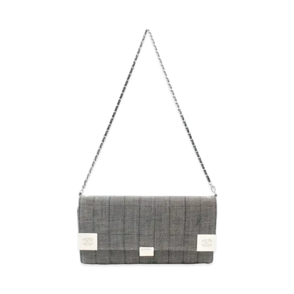 CHANEL Chocolate Bar Denim Shoulder Bag