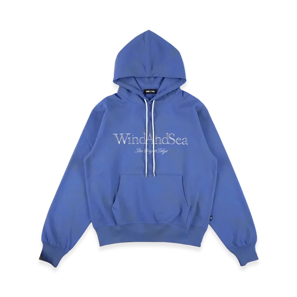 WIND AND SEA Draw Cord Hooded Sweatshirt "Blue"