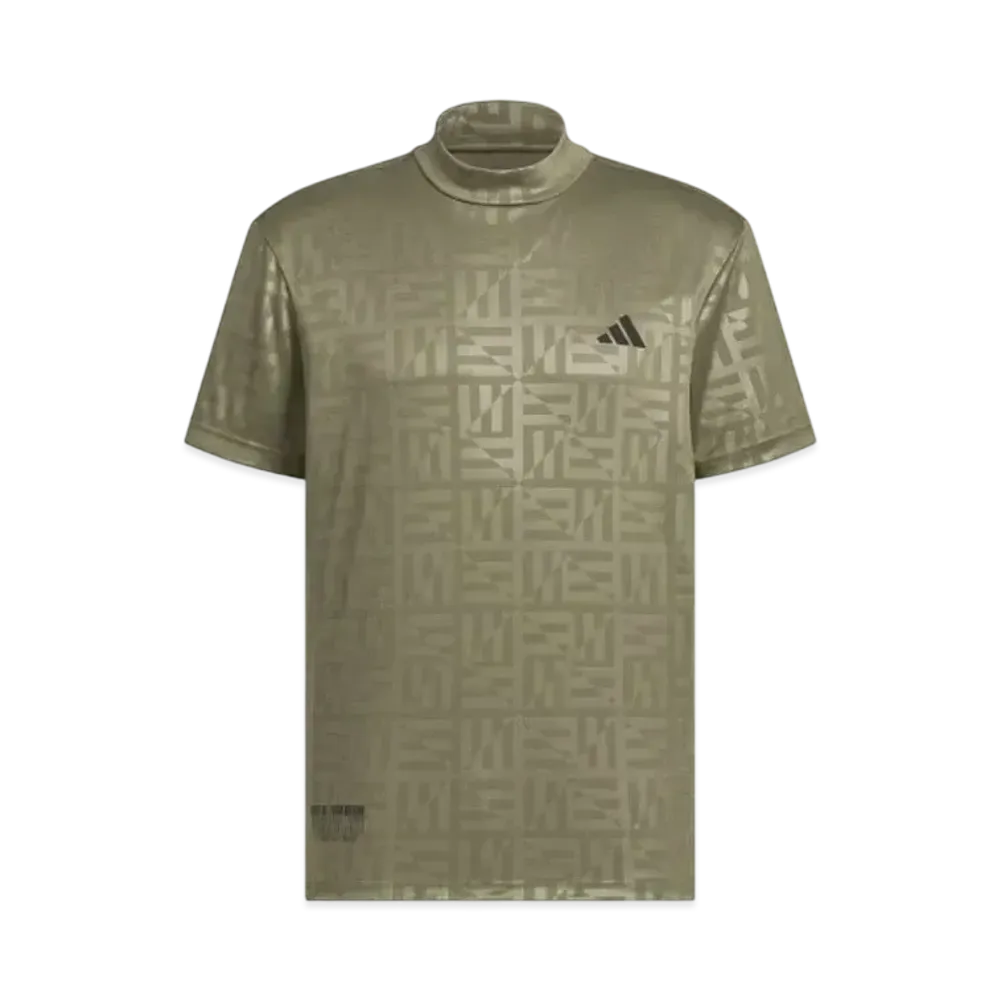adidas BOS Logo Pattern Deboss Mockneck Short Sleeve Shirt "Olive Strata"