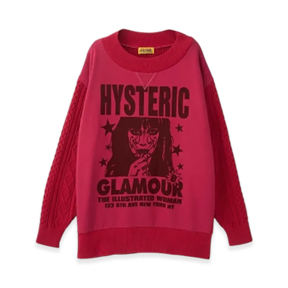 HYSTERIC GLAMOUR The Illustrated Woman Sweater "Pink"