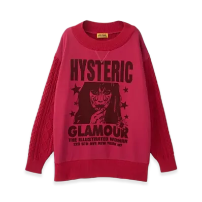 HYSTERIC GLAMOUR The Illustrated Woman Sweater "Pink"