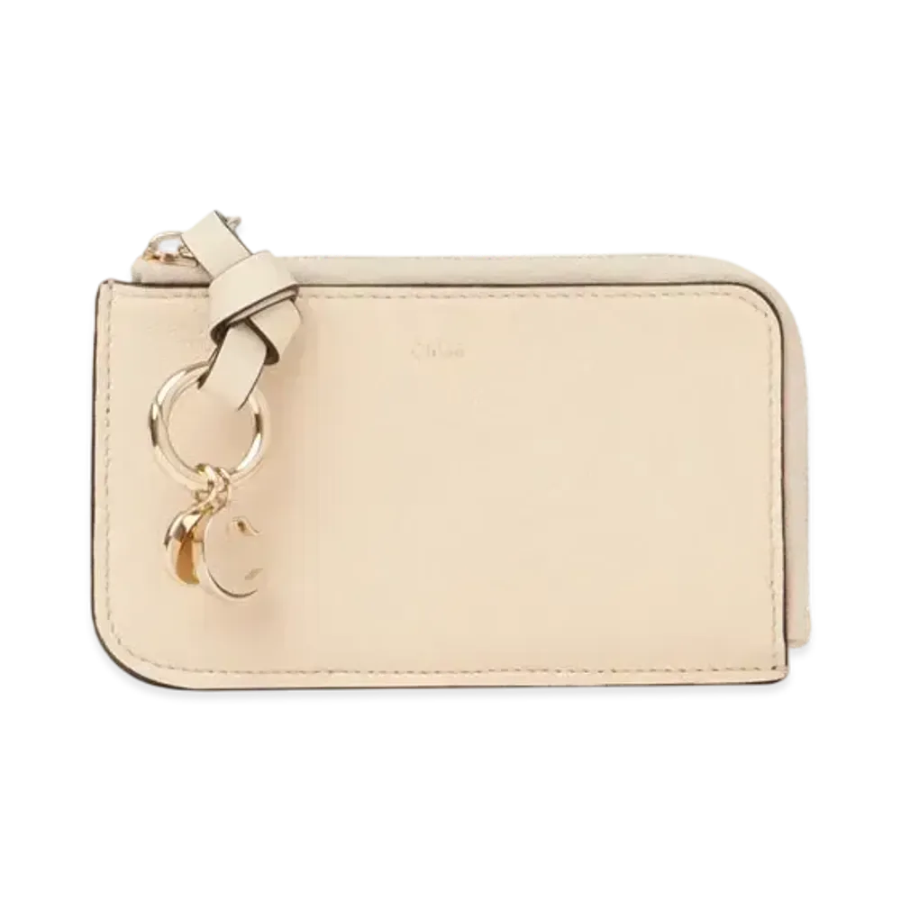 Chloe Alphabet wallet in grained leather "Sweet Beige"