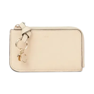 Chloe Alphabet wallet in grained leather "Sweet Beige"