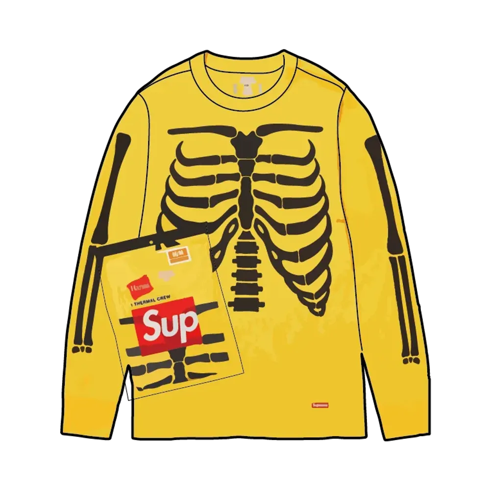 Supreme x Hanes Bones Thermal Crew (1 Pack) (25FW) "Yellow"