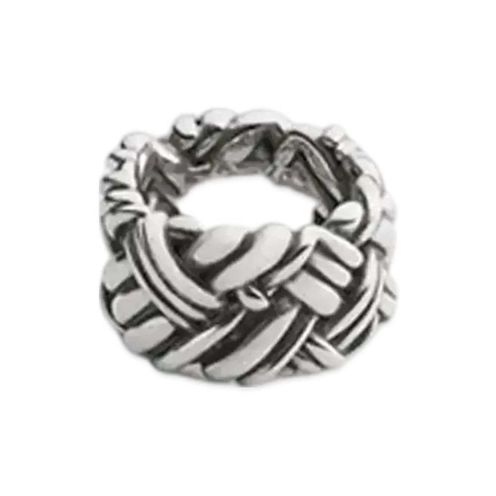 Bottega Veneta Intreccio Ring "Silver"