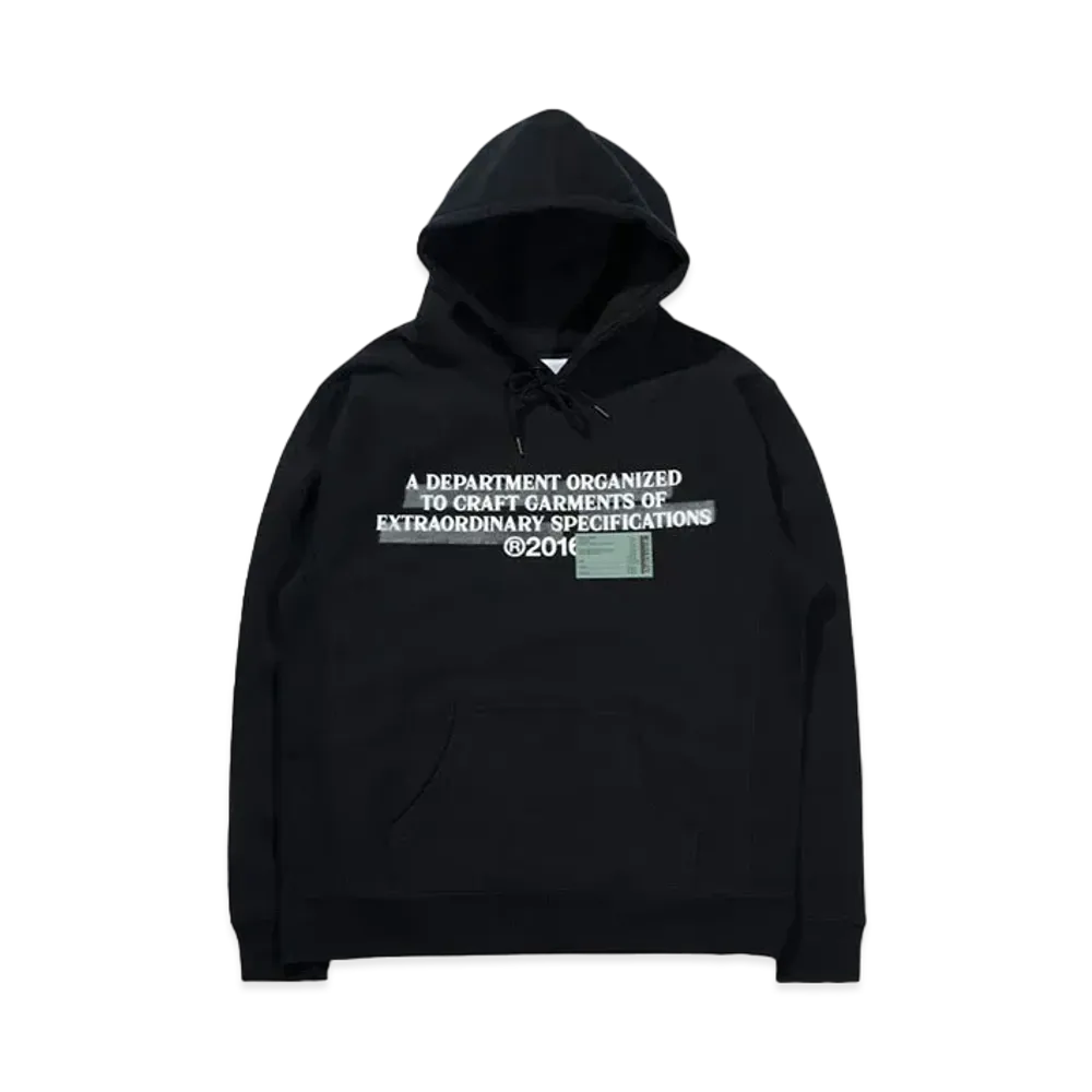 Poliquant THE COVERED EXPOSITORY LABELS HOODED SWEATSHIRT "BLACK"