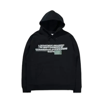 Poliquant THE COVERED EXPOSITORY LABELS HOODED SWEATSHIRT "BLACK"