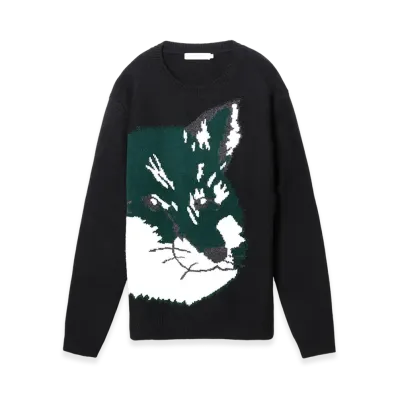 Maison Kitsune Fox Head Sweater "Black"