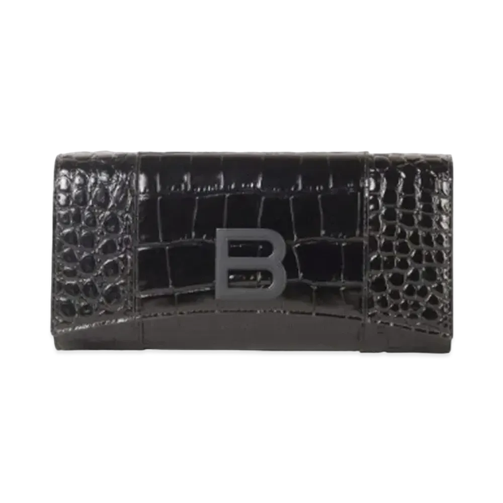 BALENCIAGA Hourglass Continental Wallet "Black"
