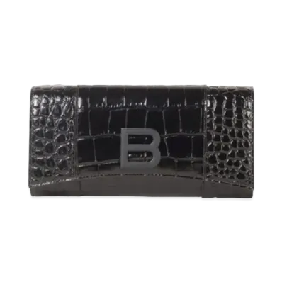 BALENCIAGA Hourglass Continental Wallet "Black"
