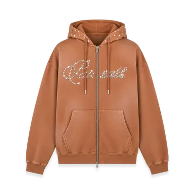 BREATH Rhinestone Zip Hoodie "Brown"