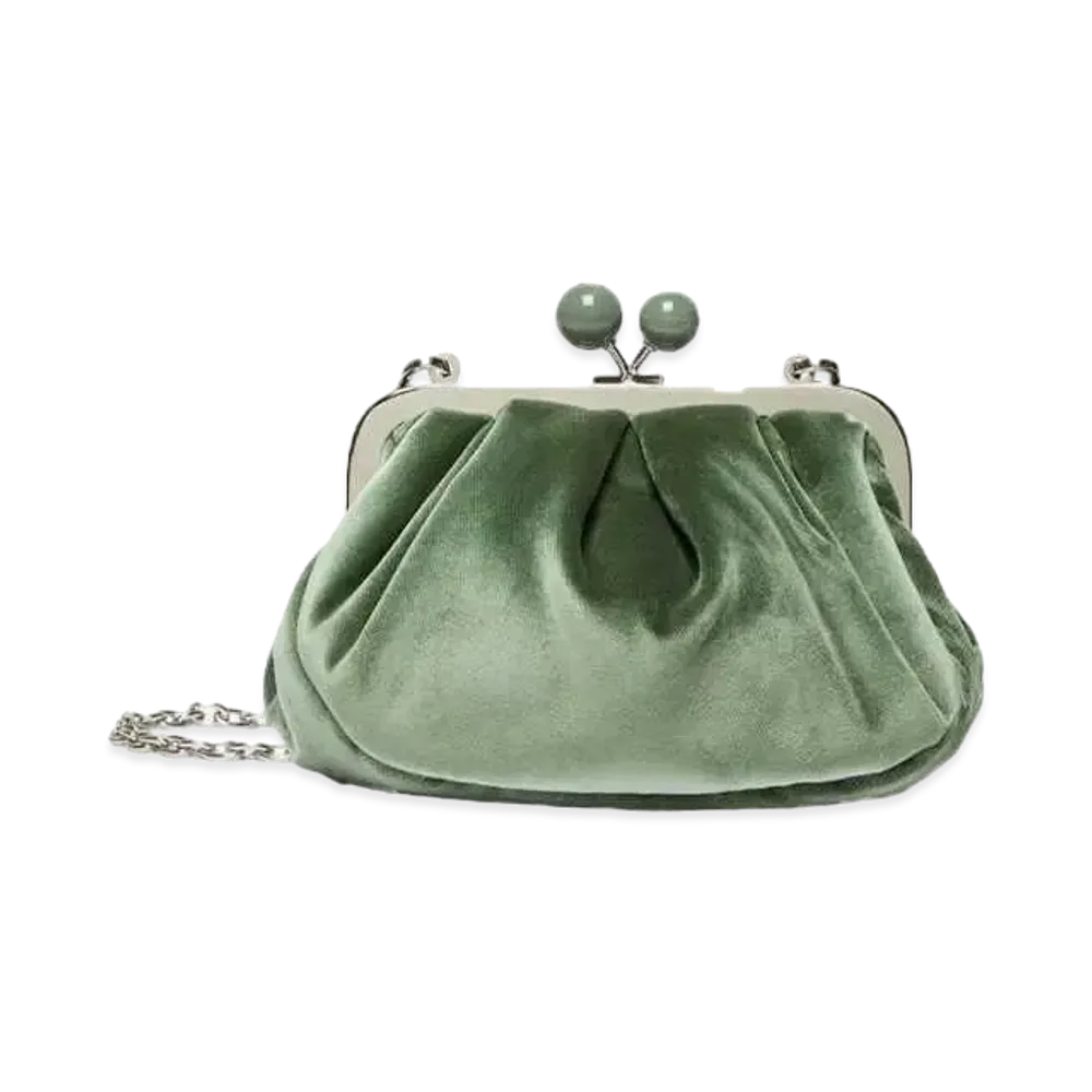 Max Mara Cavour Small Velvet Pasticino Bag "Sage Green"