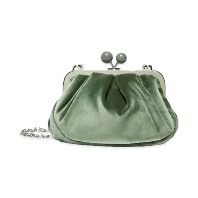 Max Mara Cavour Small Velvet Pasticino Bag "Sage Green"