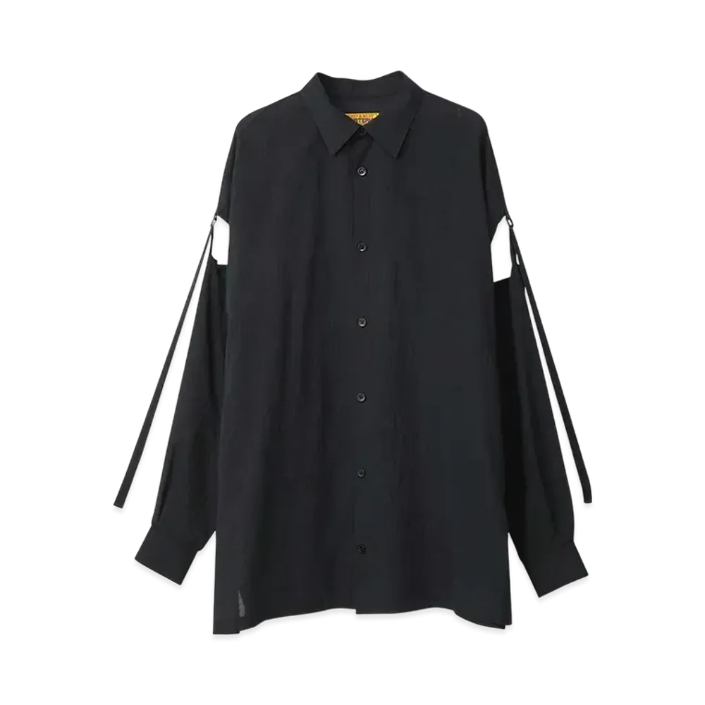 HYSTERIC GLAMOUR Shocking Bad Girl Slit Sleeve Shirt "Black"