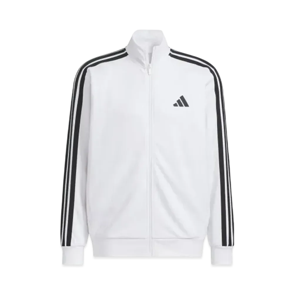 adidas Three Stripes Regular Fit Double Knit Track Jacket "White"