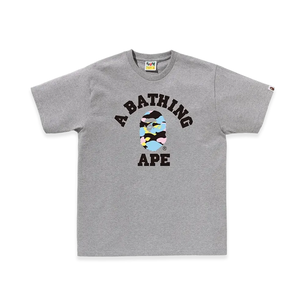 A BATHING APE New Multi College Tee "Gray"