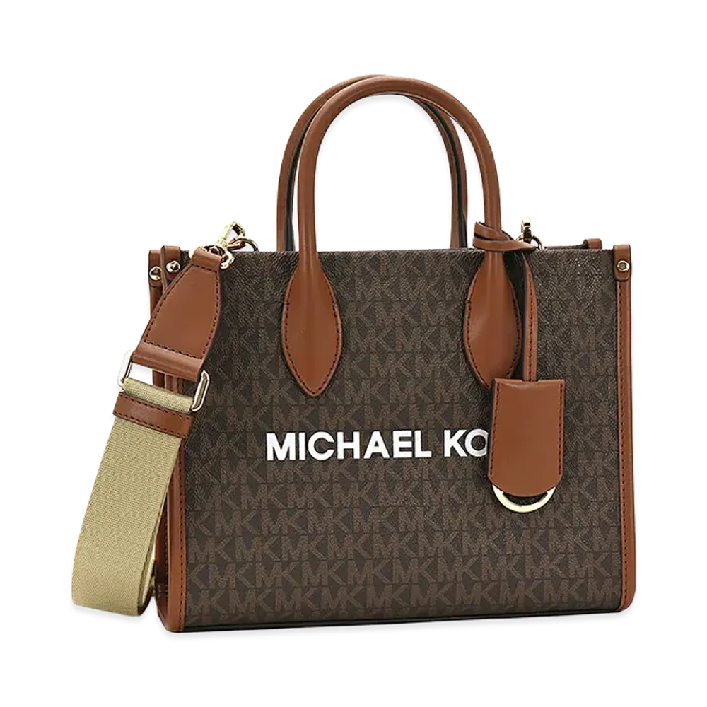 MICHAEL KORS Women's Outlet Mirella Small Signature Logo Crossbody Bag Tote Bag (with shoulder strap) "Brown"