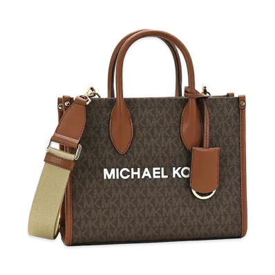MICHAEL KORS Women's Outlet Mirella Small Signature Logo Crossbody Bag Tote Bag (with shoulder strap) "Brown"