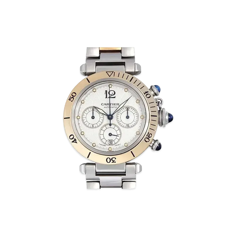 Cartier Pasha Chronograph 38mm "Silver" W31036T6