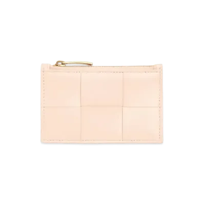 Bottega Veneta Zipped Card Case "Melon Washed"