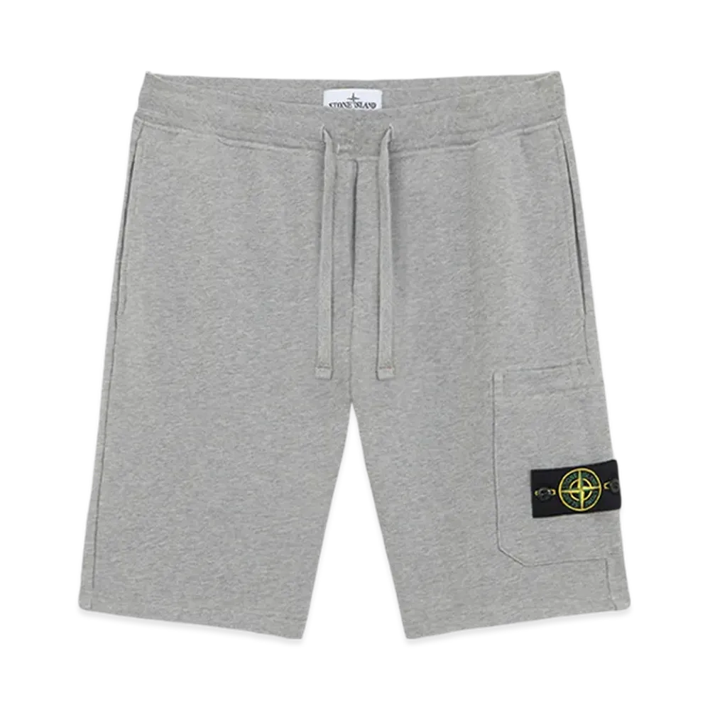 Stone Island 64651 Cotton Fleece Cargo Bermuda Shorts with Pockets - 24FW "Dust Melange"