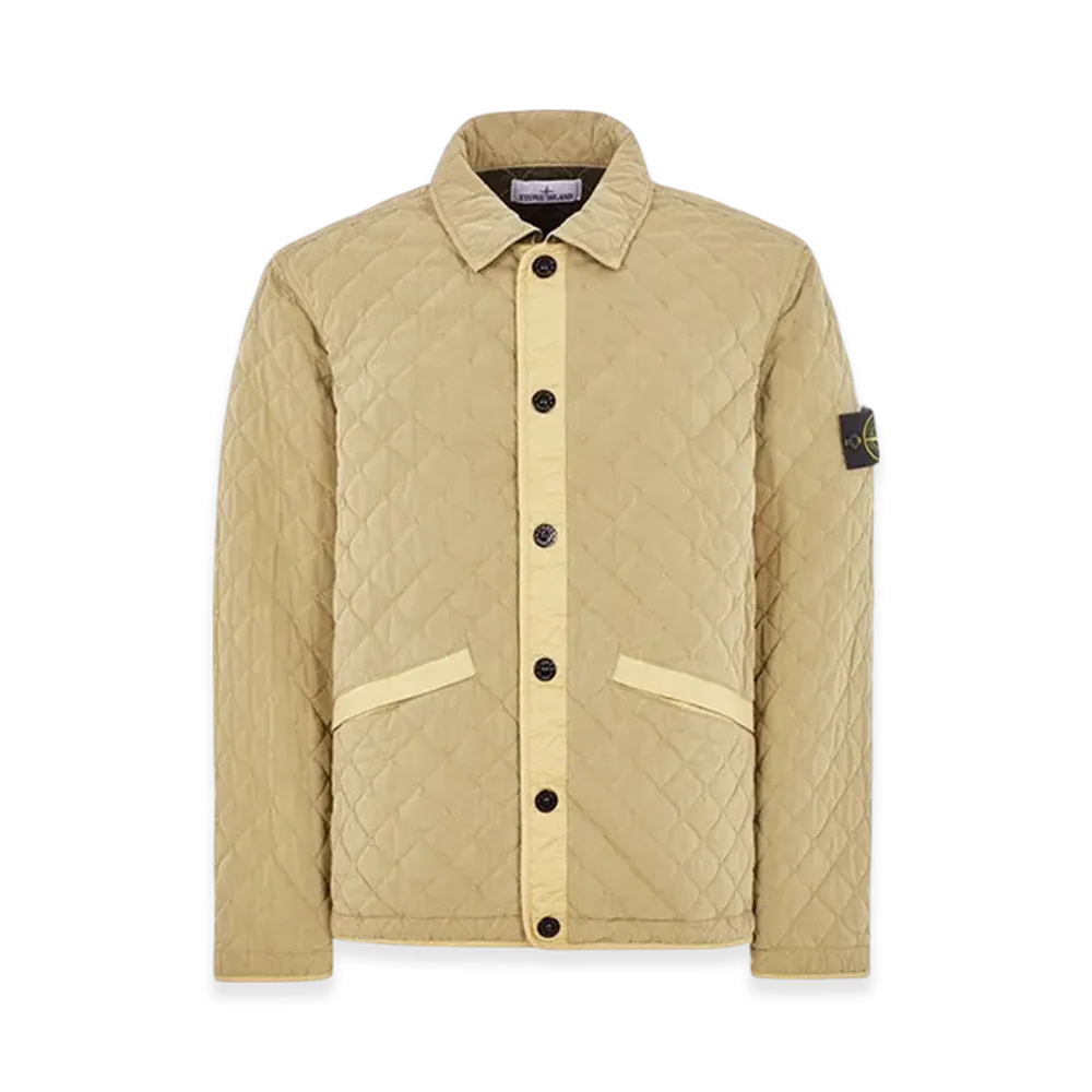 Stone Island Q0933 50 Fili Quilted-TC Light Brushed Nylon Cotton Canvas Lightly Padded Jacket - 23FW "Ecru"