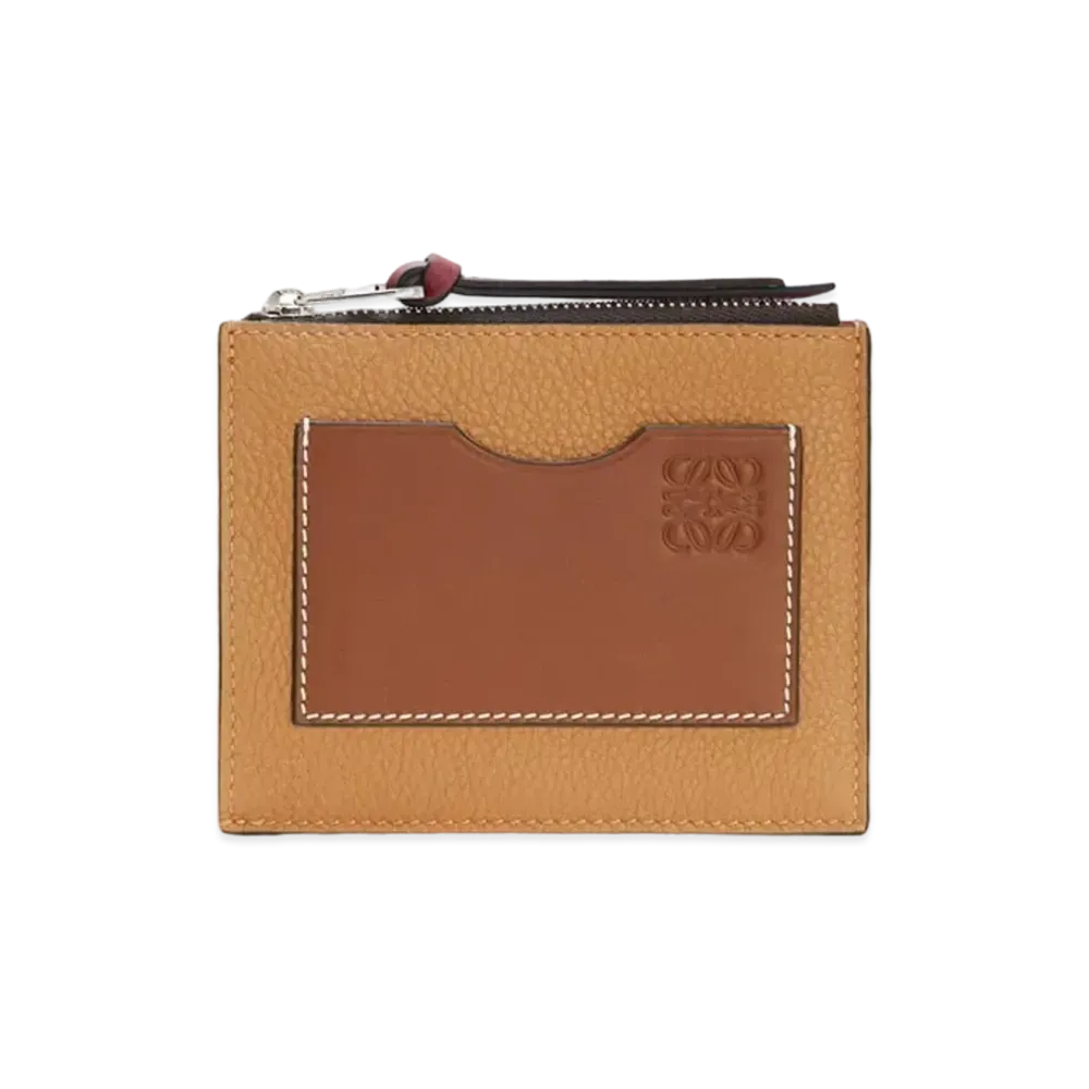 LOEWE Large Coin Cardholder In Soft Grained Calfskin "Light Caramel/Pecan"