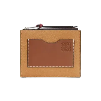 LOEWE Large Coin Cardholder In Soft Grained Calfskin "Light Caramel/Pecan"