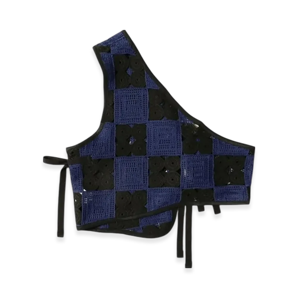 ENGINEERED GARMENTS x BEAMS Exclusive Crochet Shoulder Vest "Black/Navy"