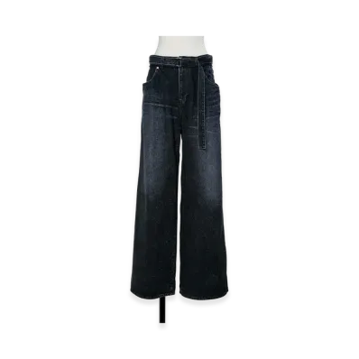 sacai Wide Denim Pants "Black"