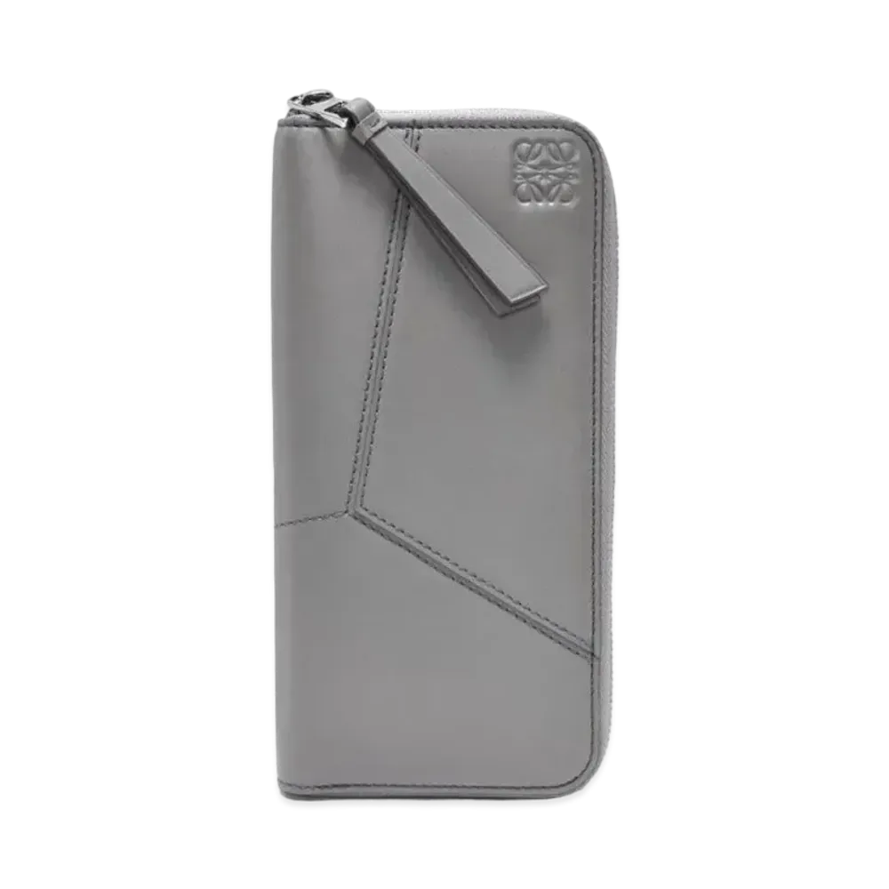 LOEWE Puzzle Stitch Open Wallet Smooth Cars "Asphalt Gray"