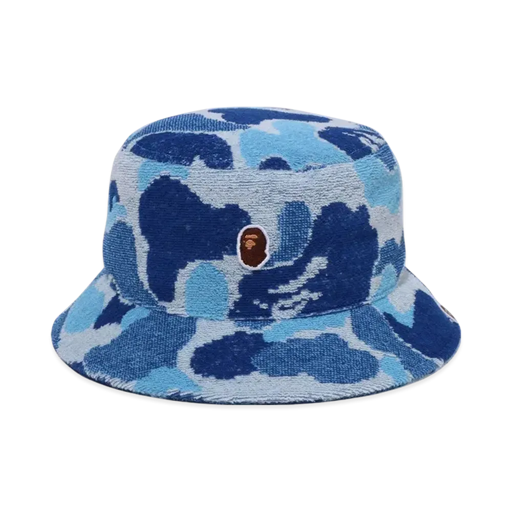 A BATHING APE Abc Camo Pile Jacquard Bucket Hat "Blue"
